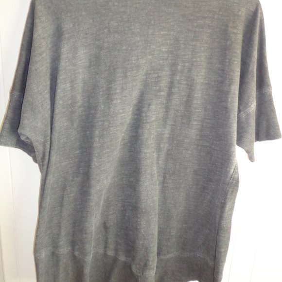 Lula B V-Neck Hi-Lo Heather Burn Out Tunic M Short Raglan Sleeves - Picture 11 of 16